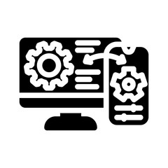 remote access glyph icon vector illustration