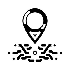 smart tracking glyph icon vector illustration