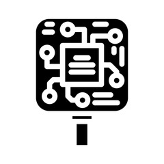 built sensor glyph icon vector illustration
