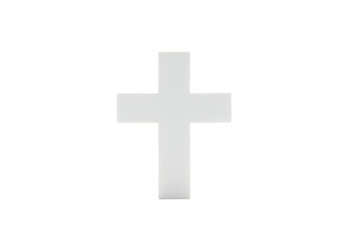 Isolated Transparent Background of White Cross Symbolizing Christian Faith
