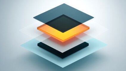 3D LED panel featuring overlapping light layers for a modern, glowing, multi-dimensional look.