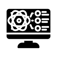 simulator quantum computer glyph icon vector illustration
