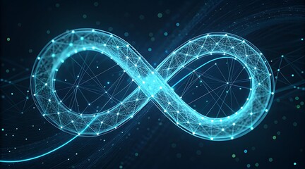 Abstract Infinity Symbol Network Connection Digital Data Flow