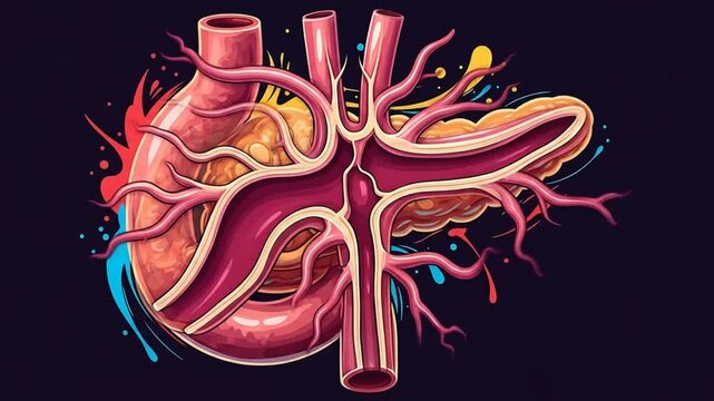 Colorful pancreas illustration