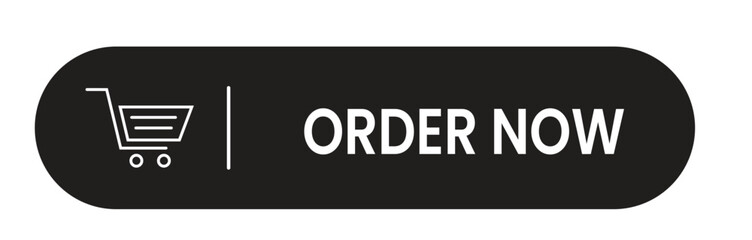 order now button, cart icon, shopping cart button, add to cart, gray checkout button, ecommerce symbol, flat cart vector