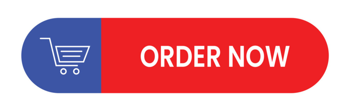 red blue order button, cart icon vector, colorful order now button, buy now cart, shopping cart icon, checkout button, vector