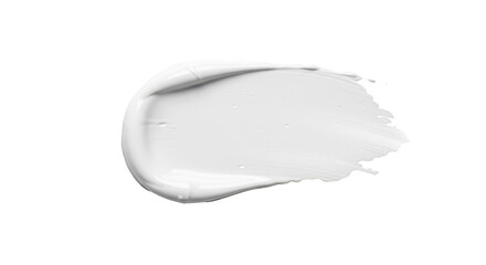 Isolated Abstract Smear of White Cream with Transparent Background