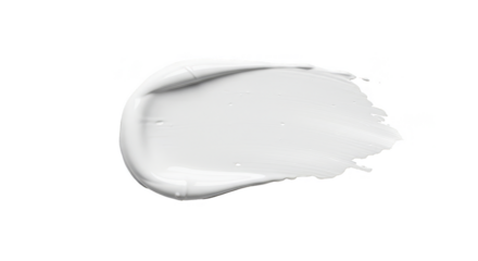 Isolated Abstract Smear of White Cream with Transparent Background
