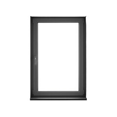 Isolated Transparent Window Frame Background for House Architecture Design