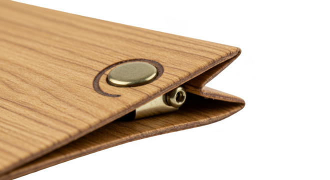 Isolated Transparent Wood Folder Background with Brown Oak Material