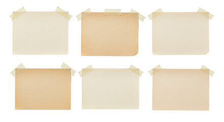 Isolated Aged Paper Texture Background with Adhesive Tape Collection