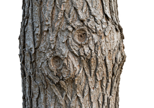 Isolated Tree Bark Textured Trunk Seamless Pattern on Transparent Background
