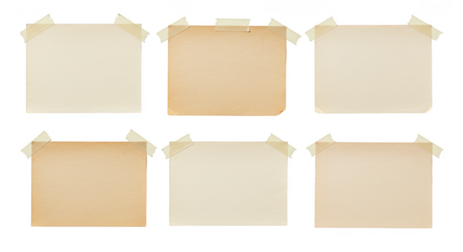 Isolated Aged Paper Texture Background with Adhesive Tape Collection