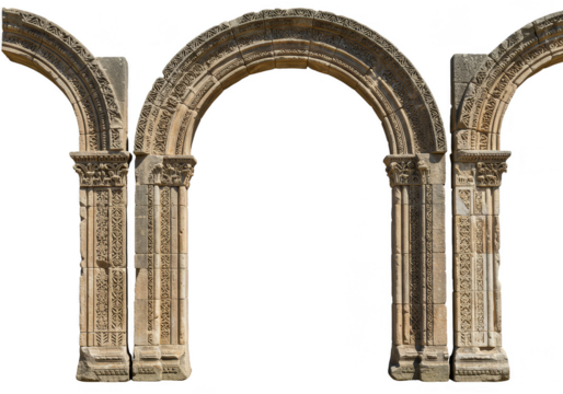 Isolated Ancient Stone Arch Architecture Ruins Transparent Background