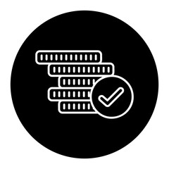 coin stack with checkmark