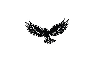 Obraz premium Majestic Eagle Soaring with Open Wings a Powerful Bird Silhouette