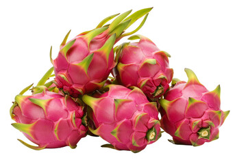 Isolated Background Fresh Dragon Fruit Stacked In Transparent Style