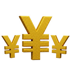Fototapeta premium Illustration Golden Yen Currency Symbol Three Sign in a Transparent Background