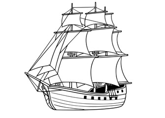 Vintage Galleon Drawing
Classic Sailing Vessel 