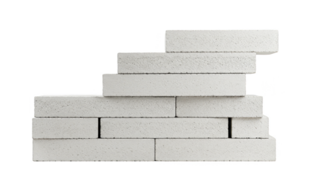 Isolated Background of Stacked Gray Bricks Wall Texture Surface Material