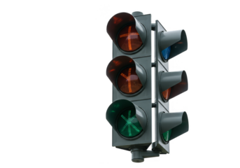 Isolated Background of Traffic Light with Red and Green Light Signal