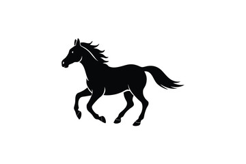 Obraz premium Running Horse Silhouette Elegant Minimalist Design