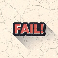 fail retro label in blocky red text on black