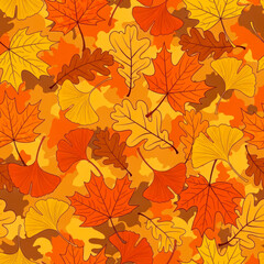 Autumn Leaves: A Vibrant Fall Foliage Background Pattern
