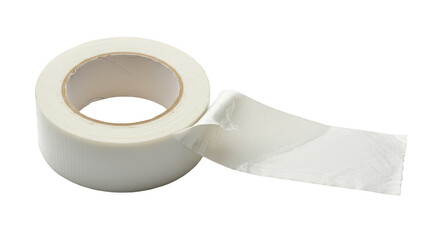 Isolated White Medical Tape Roll for First Aid Bandage on Transparent