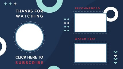 Motion graphic end screen suitable for channels with all types of content. - Powered by Adobe