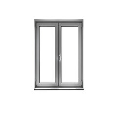 Isolated Window Frame with Transparent Pane for Architecture Background