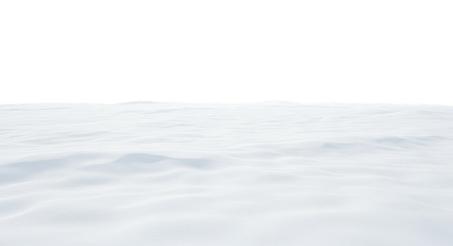 Isolated Winter Snow Ground Landscape Background in White Color