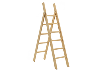 Isolated Wooden Ladder Equipment For Reaching Transparent Background