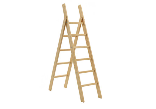 Isolated Wooden Ladder Equipment For Reaching Transparent Background
