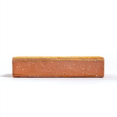 Single Red Clay Brick Isolated on White Background for Construction Use