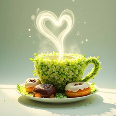 Colorful Fruit Bowls, Refreshing Juice Pops, Cartoon Characters, Cute Emoji Icons, and Wholesome Morning Tea Cups with Hearts to Energize Your Day with Fun and Flavorful Health-Focused Visuals