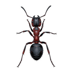 Red ant isolated on white background