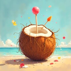 Colorful Fruit Bowls, Refreshing Juice Pops, Cartoon Characters, Cute Emoji Icons, and Wholesome Morning Tea Cups with Hearts to Energize Your Day with Fun and Flavorful Health-Focused Visuals