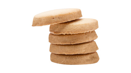 Stack of Butter Cookies on White Background