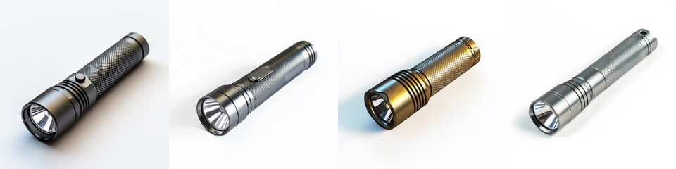 compact LED flashlight with a metallic finish