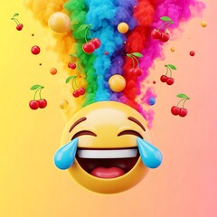 Colorful Fruit Bowls, Refreshing Juice Pops, Cartoon Characters, Cute Emoji Icons, and Wholesome Morning Tea Cups with Hearts to Energize Your Day with Fun and Flavorful Health-Focused Visuals