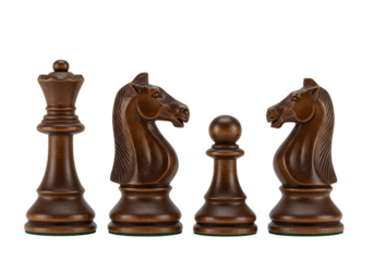 Isolated Chess Pieces Queen Knight and Pawn Game Strategy Transparent