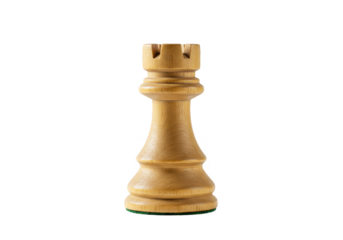Isolated Chess Rook Piece on Transparent Background Still Life