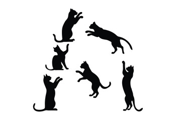  cat A series of black silhouettes