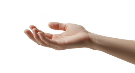 Open Hand Ready to Receive with Transparent Background Gesture Support