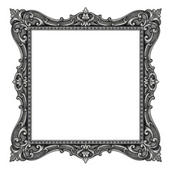 Ornate Decorative Vintage Frame Isolated On Transparent Background