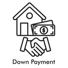 Down Payment Icon - Line Style