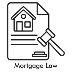 Mortgage Law Icon - Line Style