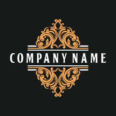 Vintage Retro Golden Decoration Royal Border Badge Emblem Labels Logo Design