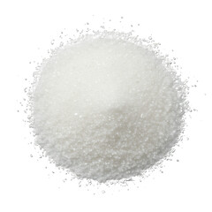 Pile of White Granulated Sugar on Transparent Background